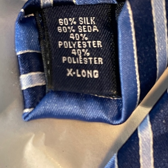 Men's Saddlebred  60% Silk/40% Polyester XL Tie- Navy Blue/Lt.Blue/Cobalt Blue - Picture 7 of 9